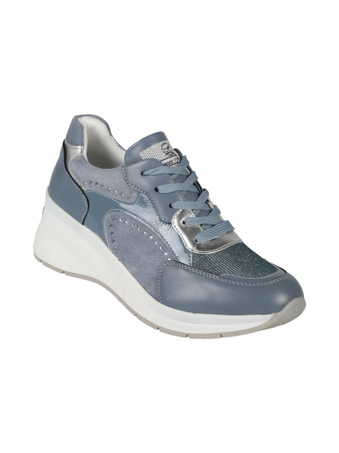 Queen Helena Sneakers donna stringate con zeppa