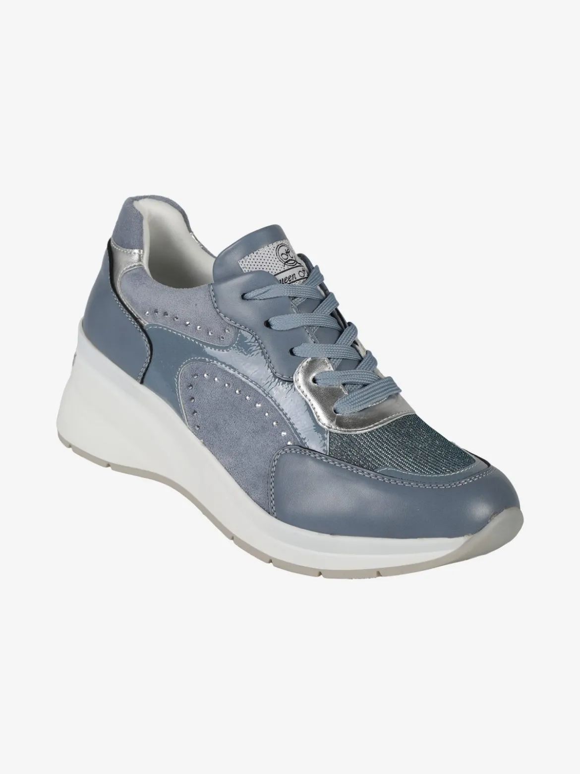 Queen Helena Sneakers donna stringate con zeppa