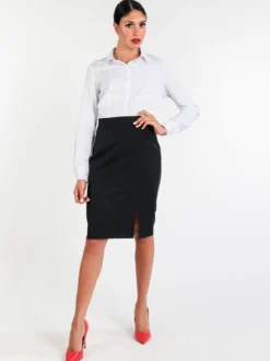 Radaus Gonna longuette donna con spacco - blu scuro