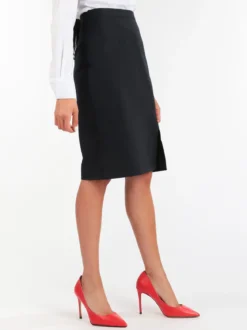 Radaus Gonna longuette donna con spacco - blu scuro