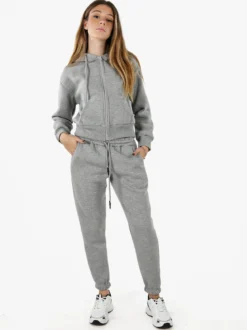 Raggi Lunari Felpa donna pesante con cappuccio e zip - grigio