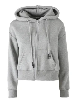 Raggi Lunari Felpa donna pesante con cappuccio e zip - grigio