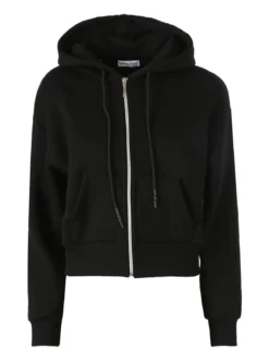 Raggi Lunari Felpa donna pesante con cappuccio e zip - nero