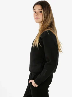 Raggi Lunari Felpa girocollo pesante da donna - nero