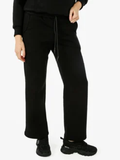 Raggi Lunari Pantaloni da donna in felpa a gamba larga con coulisse - nero