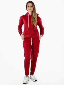 Raggi Lunari Pantaloni tuta da donna felpati con coulisse - bordeaux