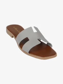 Rebecca - Made In Italy Ciabatte basse da donna con fascia in pelle