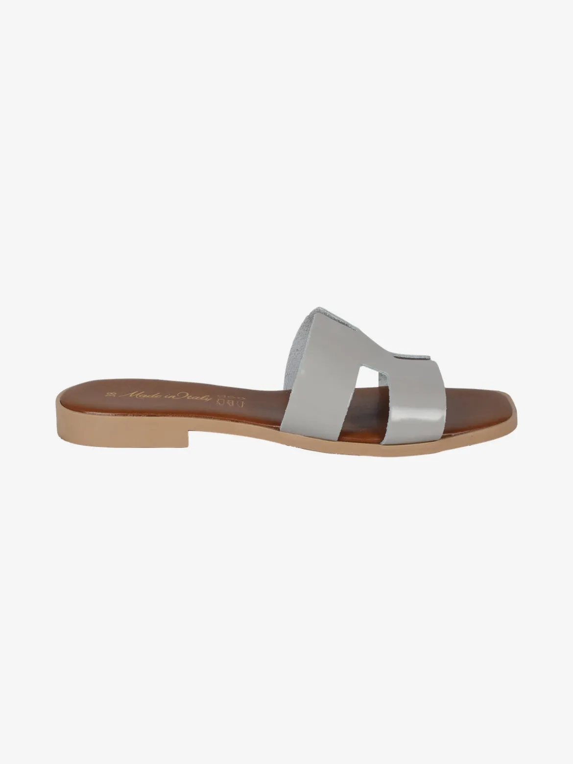 Rebecca - Made In Italy Ciabatte basse da donna con fascia in pelle