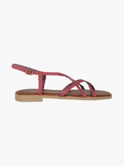 Rebecca - Made In Italy Sandali bassi in pelle da donna con fascette incrociate