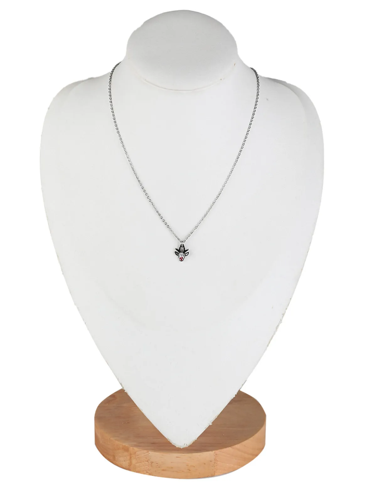 Rejena Collana donna in maglia sottile con charm renna