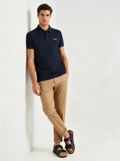 Renato Balestra Polo da uomo in cotone a maniche corte - blu scuro