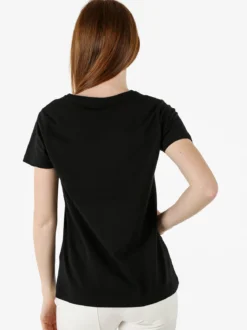 Renato Balestra T-shirt girocollo da donna in cotone con stampa e brillantini - nero