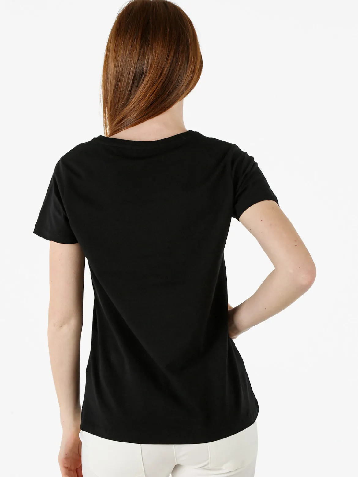 Renato Balestra T-shirt girocollo da donna in cotone con stampa e brillantini - nero