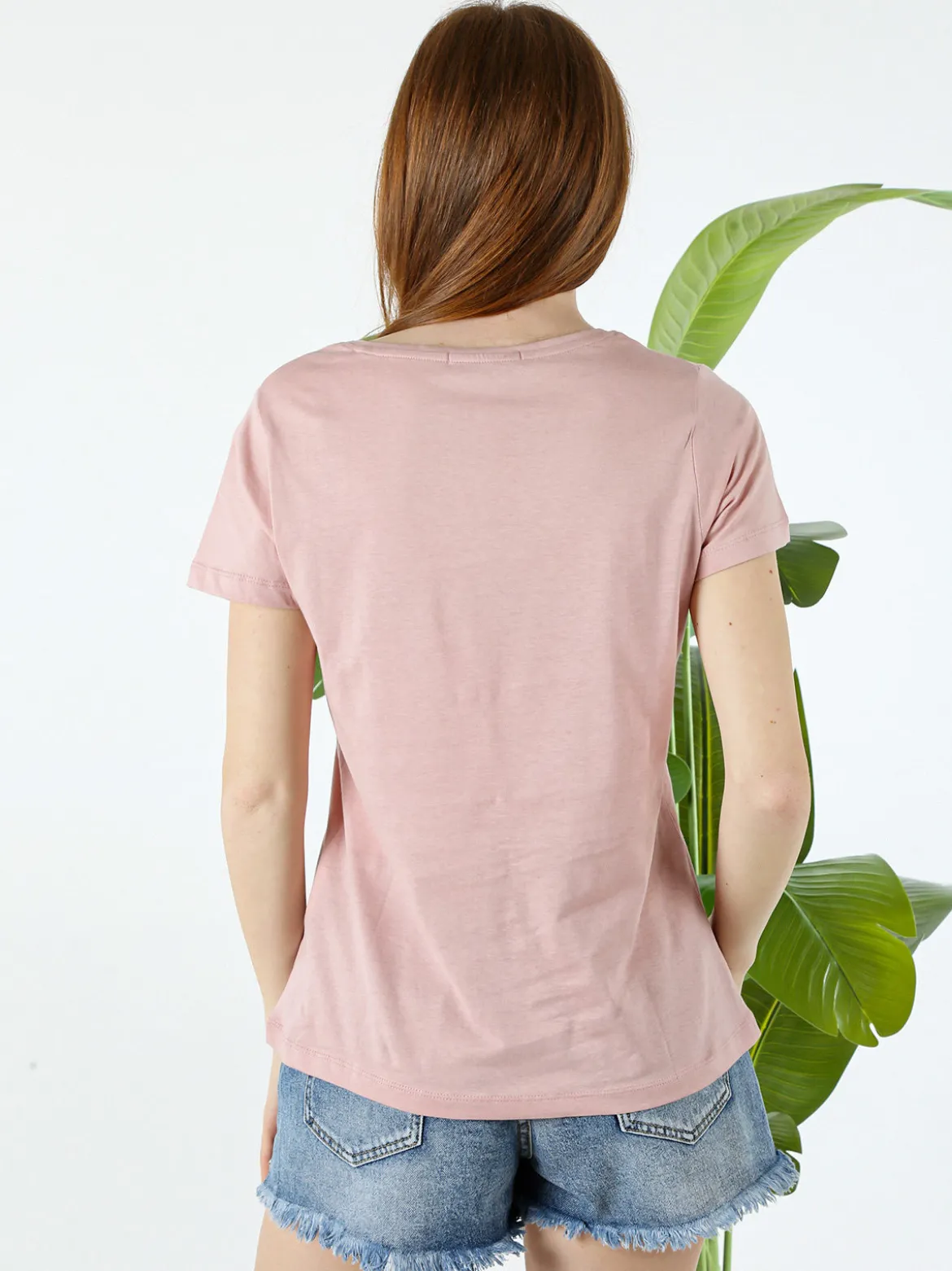 Renato Balestra T-shirt girocollo da donna in cotone con strass e dettagli lurex - cipria