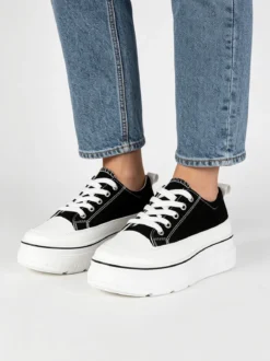 Renda Sneakers donna in tela con platform