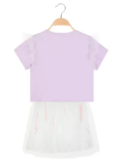 Re Panda Completo elegante da bambina con gonna in tulle