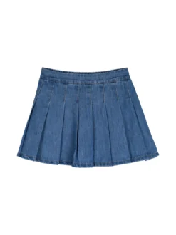 Re Panda Completo 2 pezzi da bambina con felpa oversize e gonna in jeans - rosa