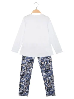 Re Panda Completo 2 pezzi da bambina con leggings fiorato