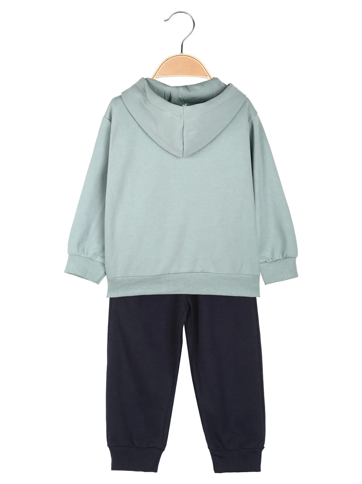 Re Panda Completo tuta 3 pezzi da neonato con cappuccio e zip - acqua marina