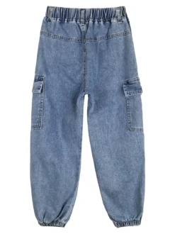 Re Panda Jeans cargo da bambino con elastico sul finale - jeans
