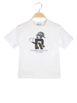 Re Panda T-shirt da bambino in cotone con stampa - bianco
