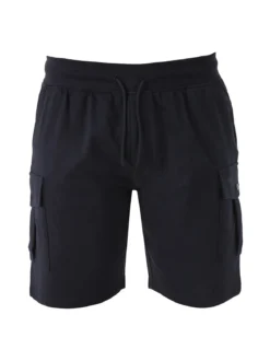 Rifle Bermuda da uomo in felpa con tasconi laterali - blu scuro
