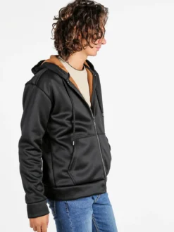 Rifle Felpa giacca da uomo con cappuccio e zip - nero
