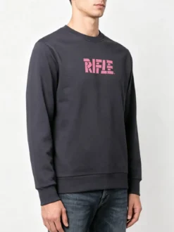 Rifle Felpa girocollo da uomo invernale con logo - nero