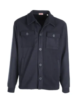 Rifle Giacca camicia da uomo effetto lana con bottoni