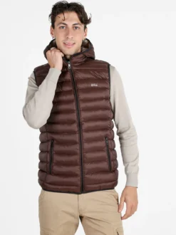 Rifle Gilet da uomo imbottito con cappuccio - moro