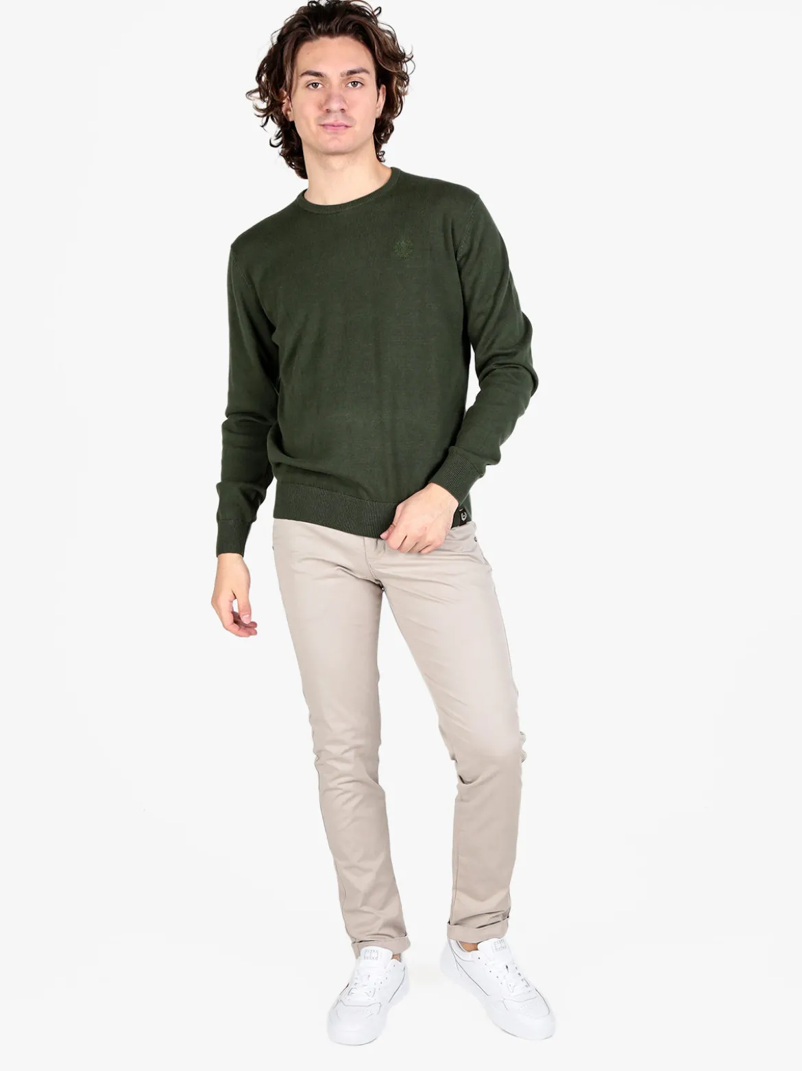 Rifle Pantaloni da uomo in cotone con risvolto finale