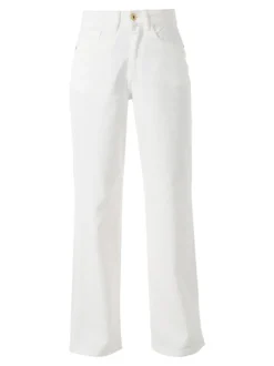 Rifle Pantaloni donna jeans a gamba larga - bianco