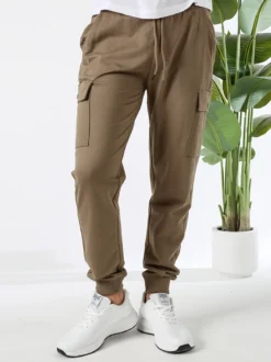 Rifle Pantaloni sportivi da uomo in cotone con tasconi laterali - militare