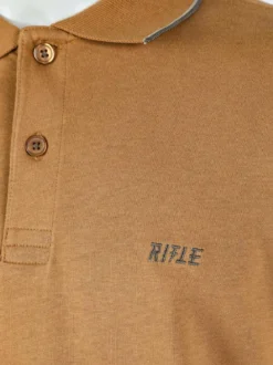 Rifle Polo uomo a maniche lunghe in cotone - cammello