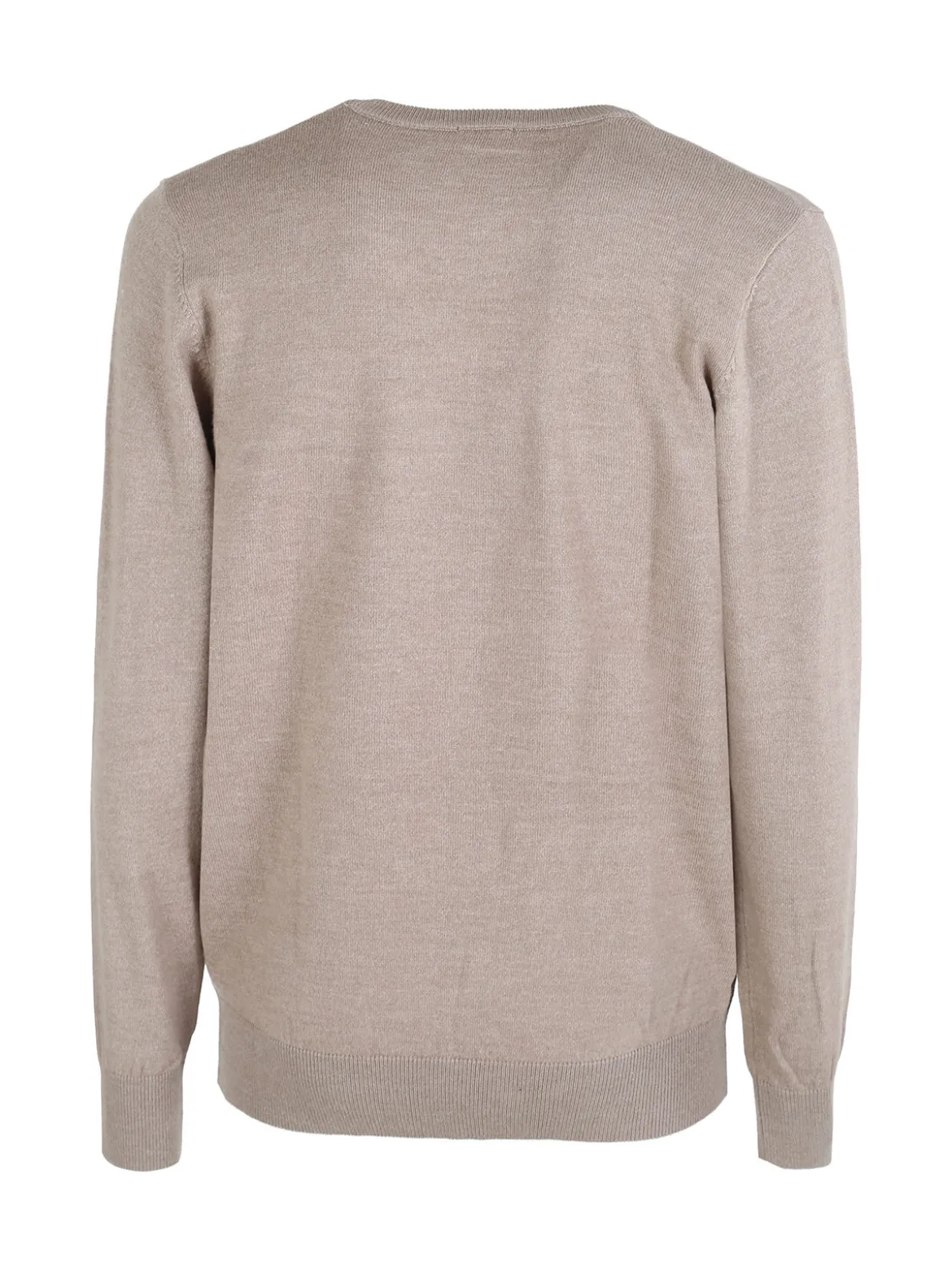 Rifle Pullover uomo scollo V in maglia misto lana - sabbia