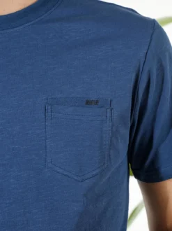 Rifle T-shirt da uomo in cotone con taschino - blu