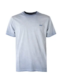 Rifle T-shirt girocollo da uomo in cotone con logo - cielo