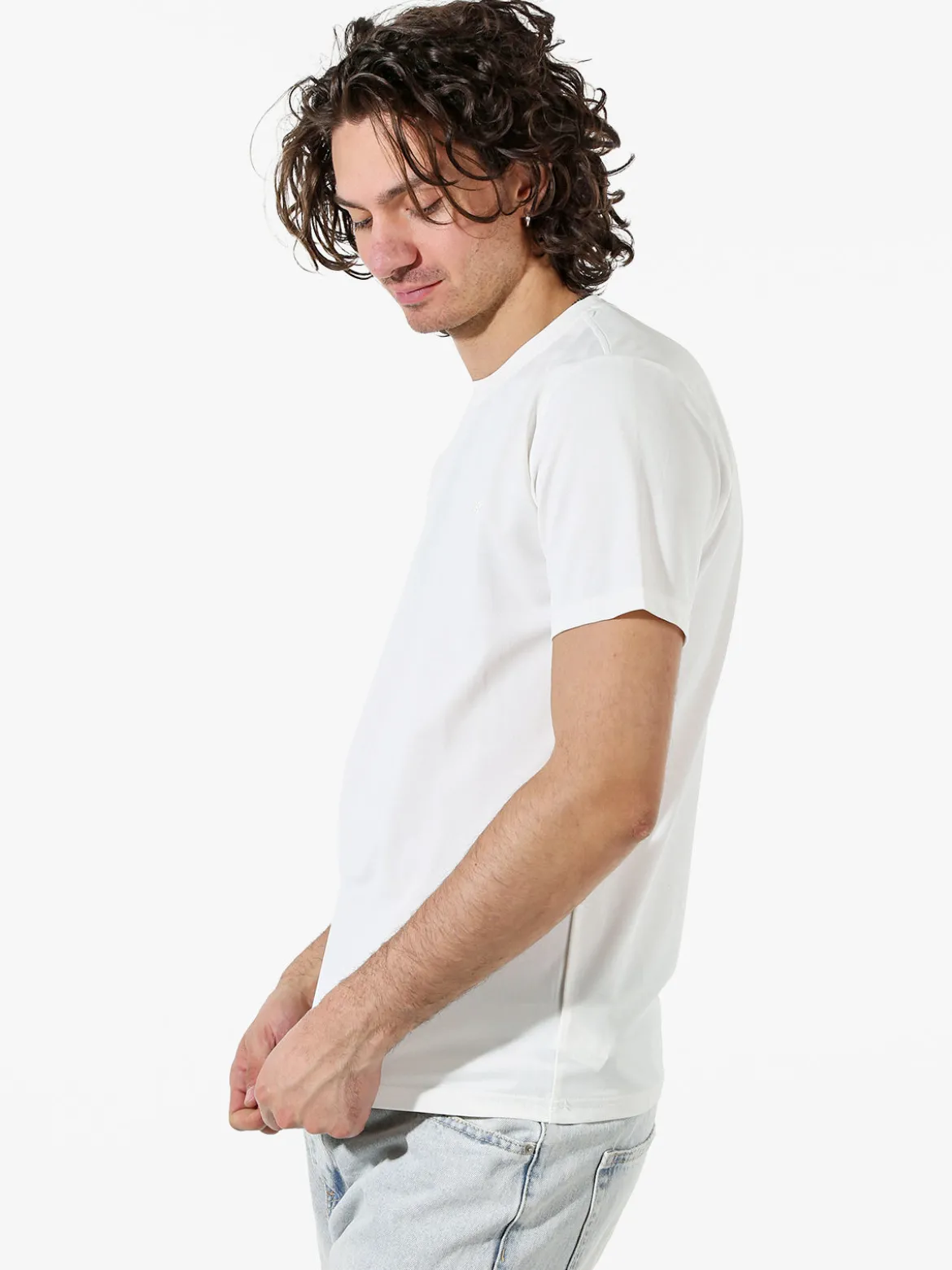 Rifle T-shirt girocollo da uomo in tessuto tecnico - bianco