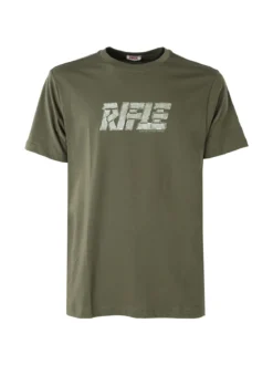 Rifle T-shirt in cotone da uomo con logo - militare