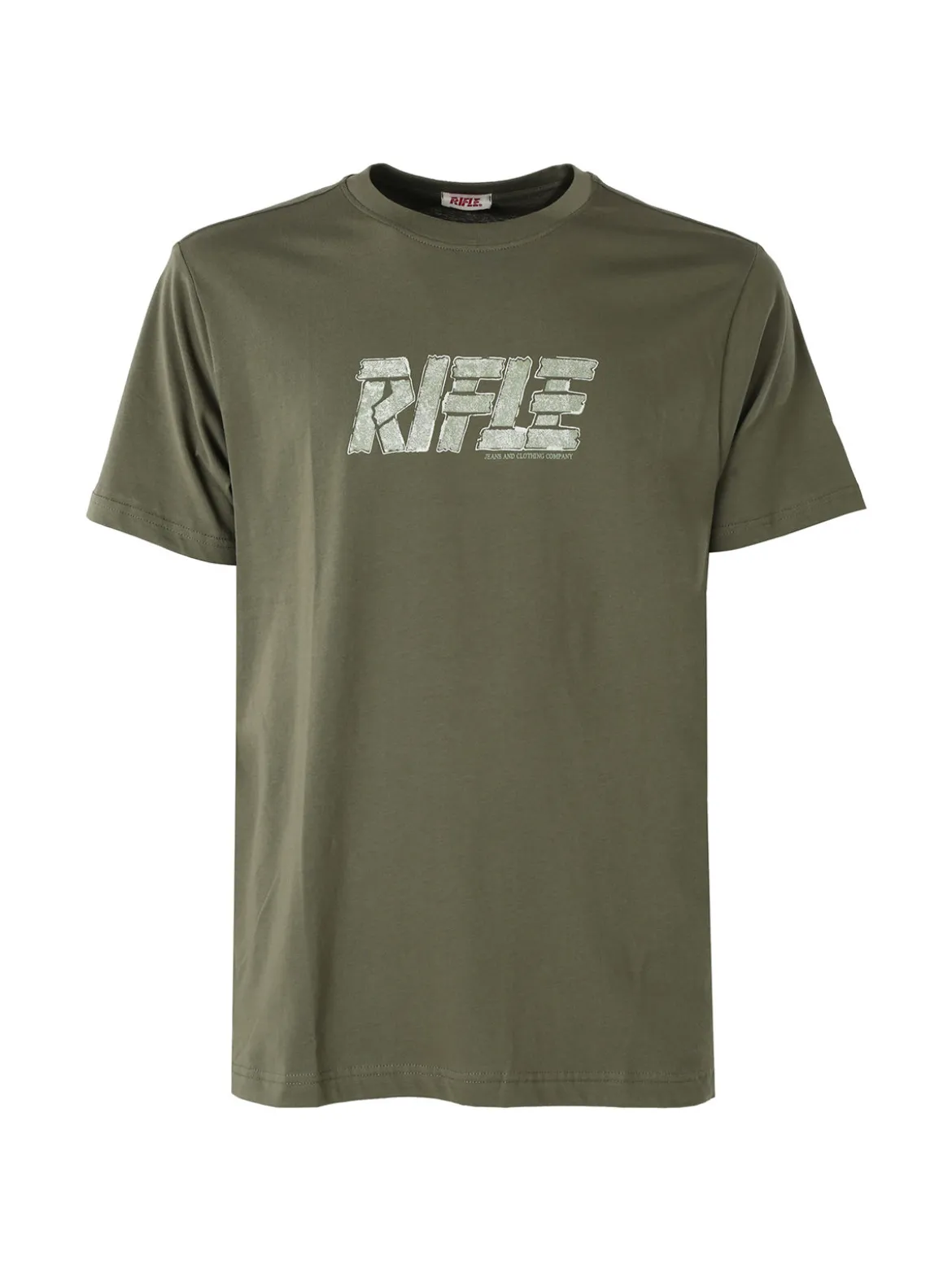 Rifle T-shirt in cotone da uomo con logo - militare