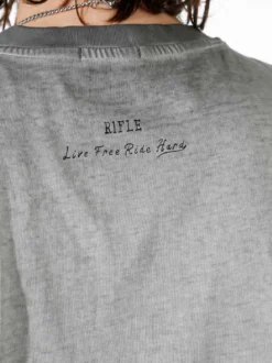 Rifle T-shirt in cotone da uomo con stampa - grigio scuro