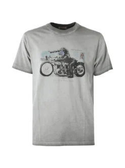 Rifle T-shirt in cotone da uomo con stampa - grigio scuro