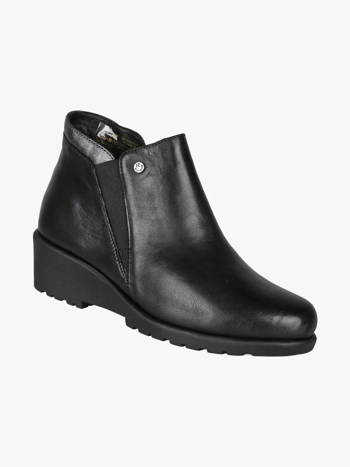 Riposella Stivaletti donna in pelle con zeppa - nero