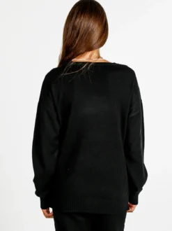 Rossamiss Pullover donna oversize in maglia - nero