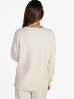 Rossamiss Pullover donna oversize in maglia - panna