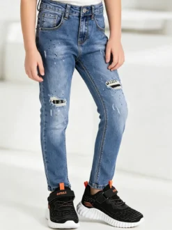 Run Boy Jeans skinny da bambino con strappi - jeans
