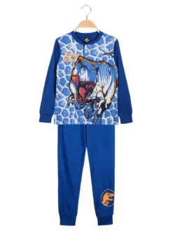 Sabor Jurassic world pigiama lungo da bambino in cotone - blu