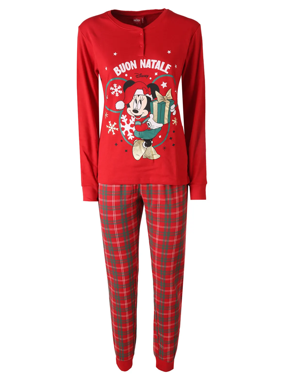 Sabor Minnie pigiama natalizio donna in cotone - rosso