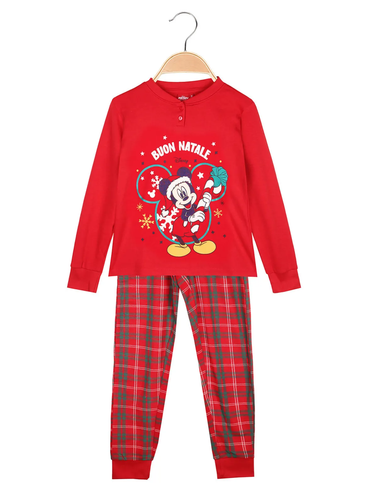 Sabor Topolino pigiama natalizio da bambino in cotone - rosso