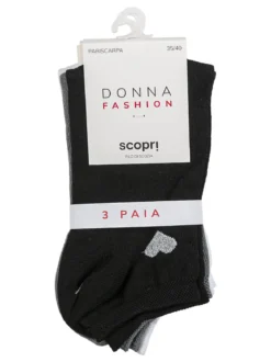 Scopri Confezione da 3 paia di calze corte donna in filo di scozia